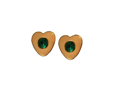 Se mere om små hjerteformede ørestikker med grønne sten i web-butikken