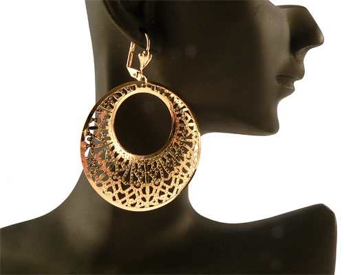 Se mere om ovale store donna bella øreringe belagt med 18 karat guld i web-butikken