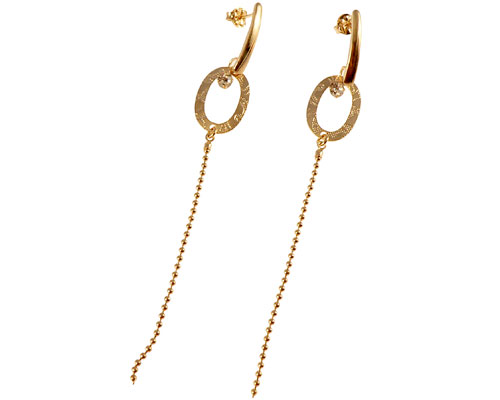 Se mere om lange donna bella øreringe belagt med 18 karat guld i web-butikken