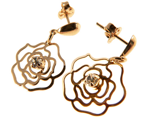 Se mere om donna bella øreringe med blomst i 18 karat guld i web-butikken