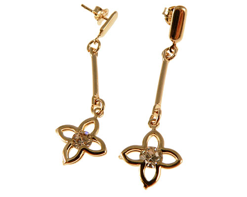 Se mere om lange donna bella øreringe belagt med 18 karat guld i web-butikken