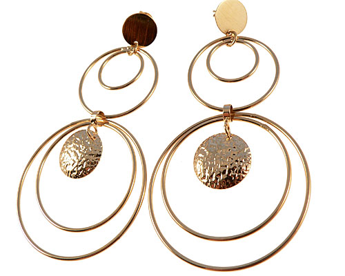 Se mere om store og lange donna bella øreringe belagt med 18 karat guld i web-butikken