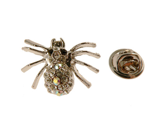 Se mere om broche i sølvfarve af lille edderkop med hvide sten i web-butikken