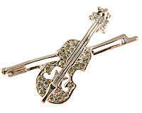 Se mere om Broche med violin i sølvfarve i web-butikken