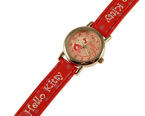 Se mere om hello kitty ur med rød rem og lyserød urskive i web-butikken
