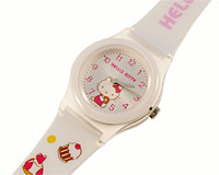 Se mere om Hello Kitty ur med hvid rem og lyserød skrift i web-butikken