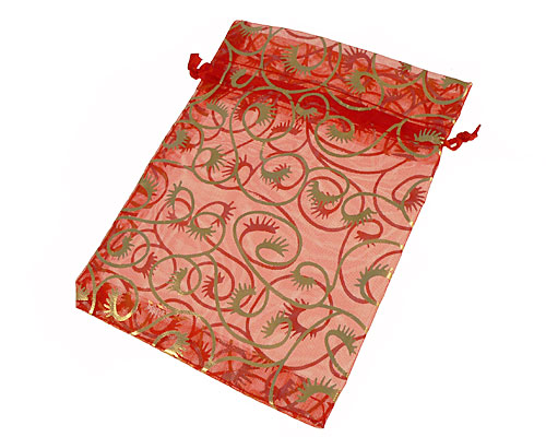 Se mere om lille rød gennemsigtig snørepose i web-butikken