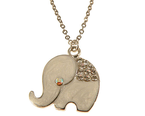 Se mere om halskæde med hvid elefante i web-butikken