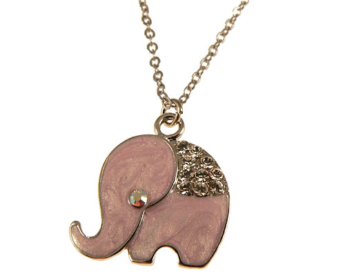 Se mere om halskæde med lyserøde elefante i web-butikken
