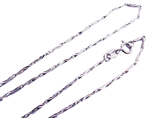 Se mere om 1 mm kæde af sterling 925 sølv med slange led i web-butikken