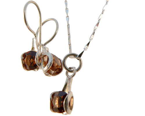 Se mere om halskæde sæt med øreringe af 925 sølv i web-butikken