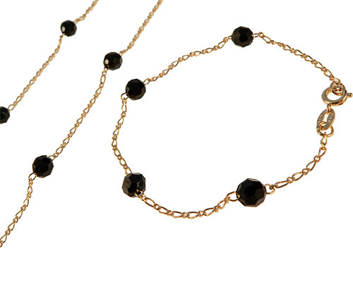 Se mere om elegant guld halskæde med armbånd af forgyldt i 18 karat guld. i web-butikken