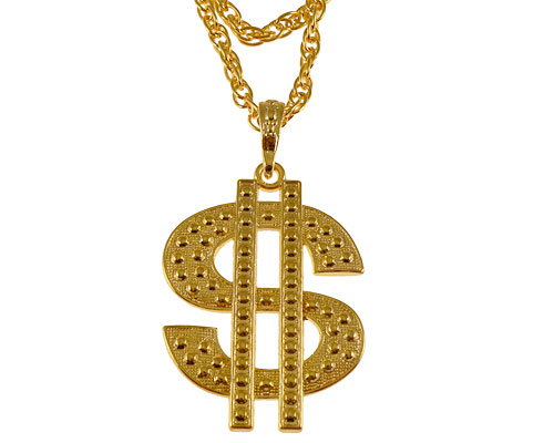 Se mere om lang halskæde i guld med us dollar i web-butikken