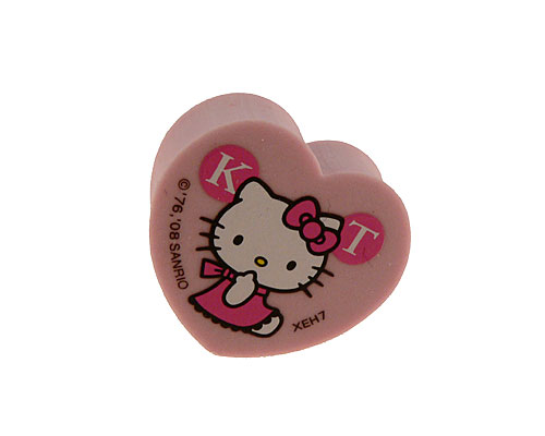 Se mere om hello kitty viskelæder i hjerteform i lyserød farve i web-butikken