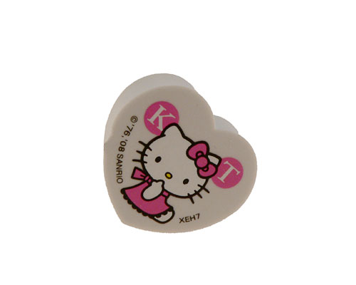 Se mere om hello kitty viskelæder i hjerteform i hvid farve i web-butikken