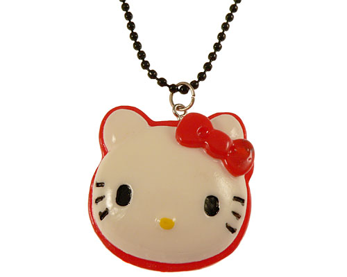Se mere om lang halskæde med hello kitty figur i rød og hvid i web-butikken