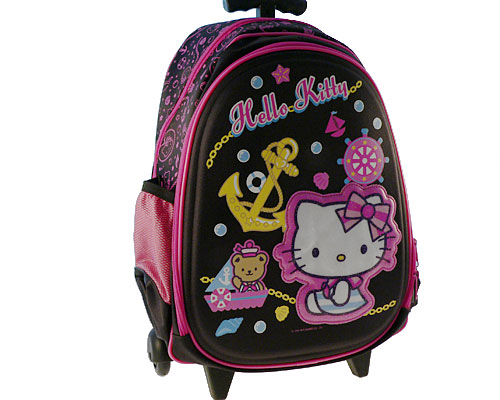Se mere om hello kitty skoletaske, kuffert i sort og lyserød farve  i web-butikken