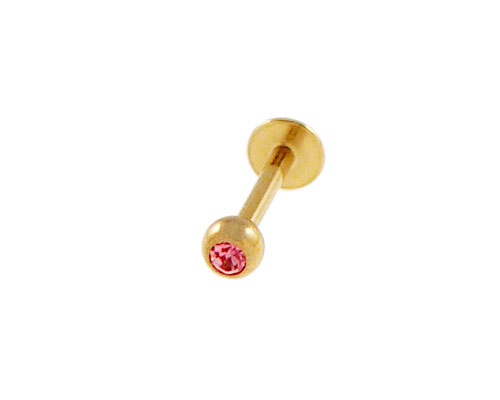 Se mere om madonna piercing i zirkon guld stål med lyserød sten i web-butikken