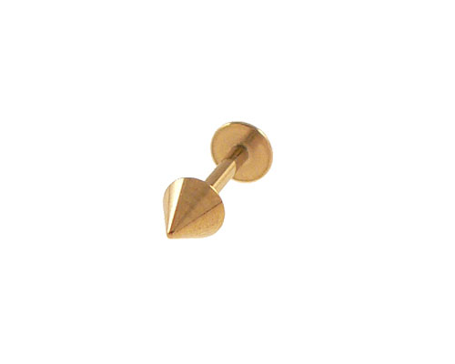 Se mere om madonna piercing i zirkon guld stål med konus i web-butikken