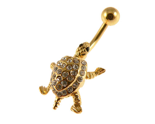 Se mere om guldbelagt navle piercing  af skildpadde  i web-butikken