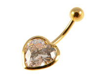 Guldbelagt navle piercing (NR337)