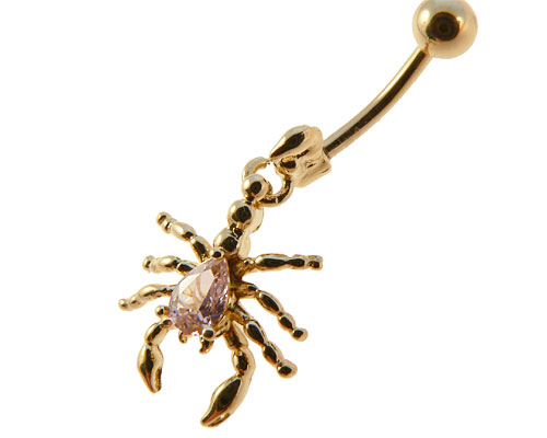 Se mere om guldbelagt navle piercing af skorpion i web-butikken
