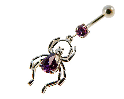 Se mere om navlering af sølv af edderkop med lilla sten i web-butikken