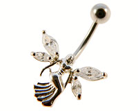 Se mere om  Navle piercing af 925 sølv som sommerfugl med en lille fe i web-butikken