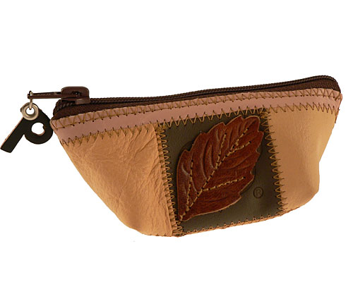 Se mere om psn pung med brunt blad  i ægte læder i web-butikken