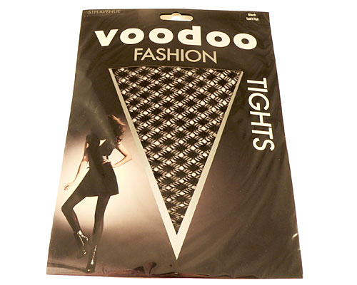 Se mere om voodoo tights strømpebukser i sort farve med fishnet mønster i web-butikken