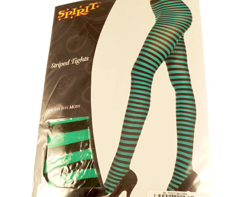Se mere om zebra stribede strømpebukser i grøn og sort farve i web-butikken
