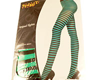 Se mere om Zebra stribede strømpebukser i grøn og sort farve i web-butikken
