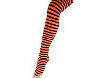 Se mere om Panty strømpebukser i rød, orange, gul, pink og neongrøn farve med sorte striber i web-butikken