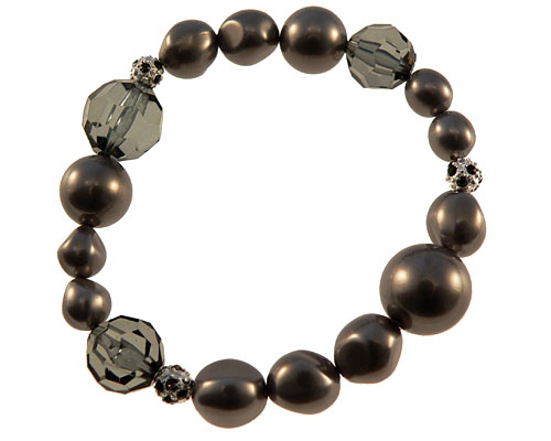 Se mere om armbånd fra sence copenhagen med look a like perler i grå farve i web-butikken