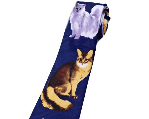 Se mere om slips med foskellige søde katte i web-butikken
