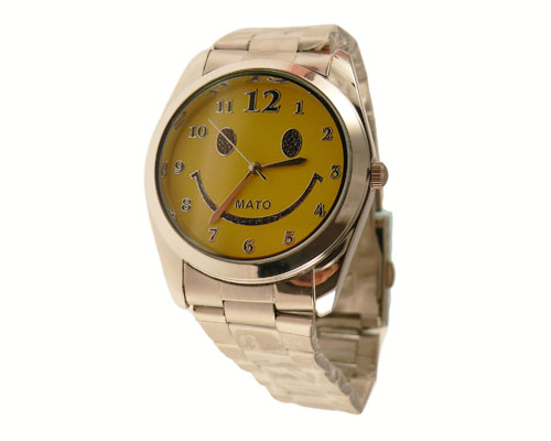 Se mere om festligt armbåndsur med gul smilie  i web-butikken