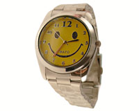 Armbåndsur med gul smilie (SU238)