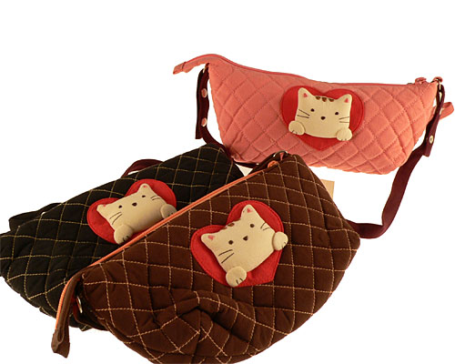 Se mere om lille japansk håndtaske fra kokokat i farverne sort, brun og lyserød  i web-butikken