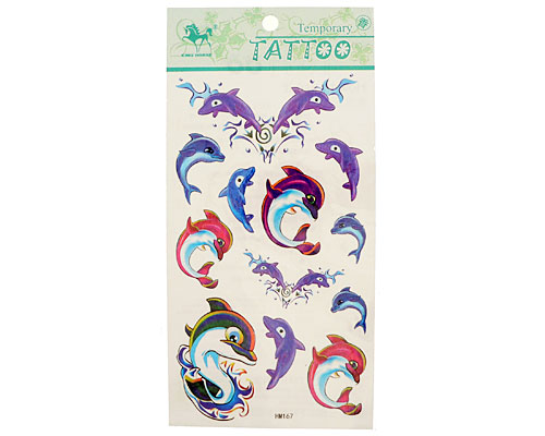 Se mere om tatoveringer til børn med delfiner i mange flotte farver i web-butikken