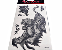 Se mere om Seje tatoveringer af to tigere, en med farvet og en med sort og hvid.<br> i web-butikken